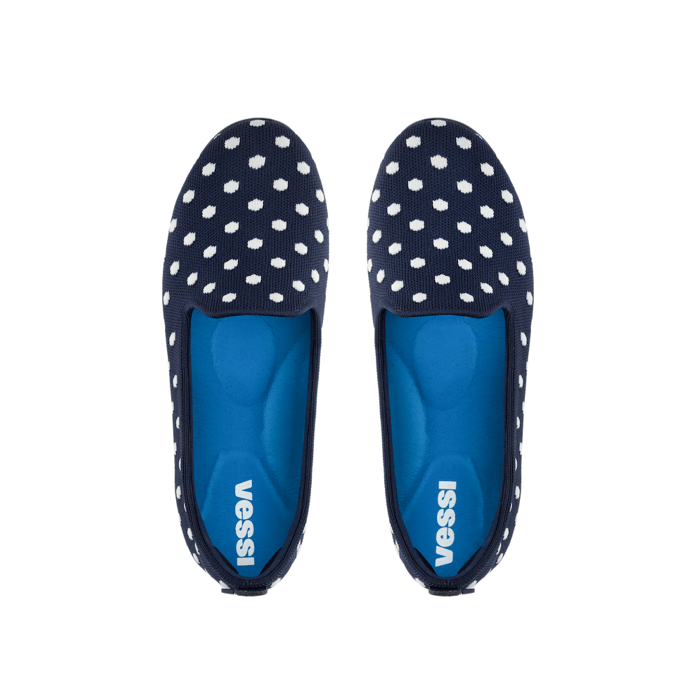 Women's Market Flat - Midnight/White Polka Dot